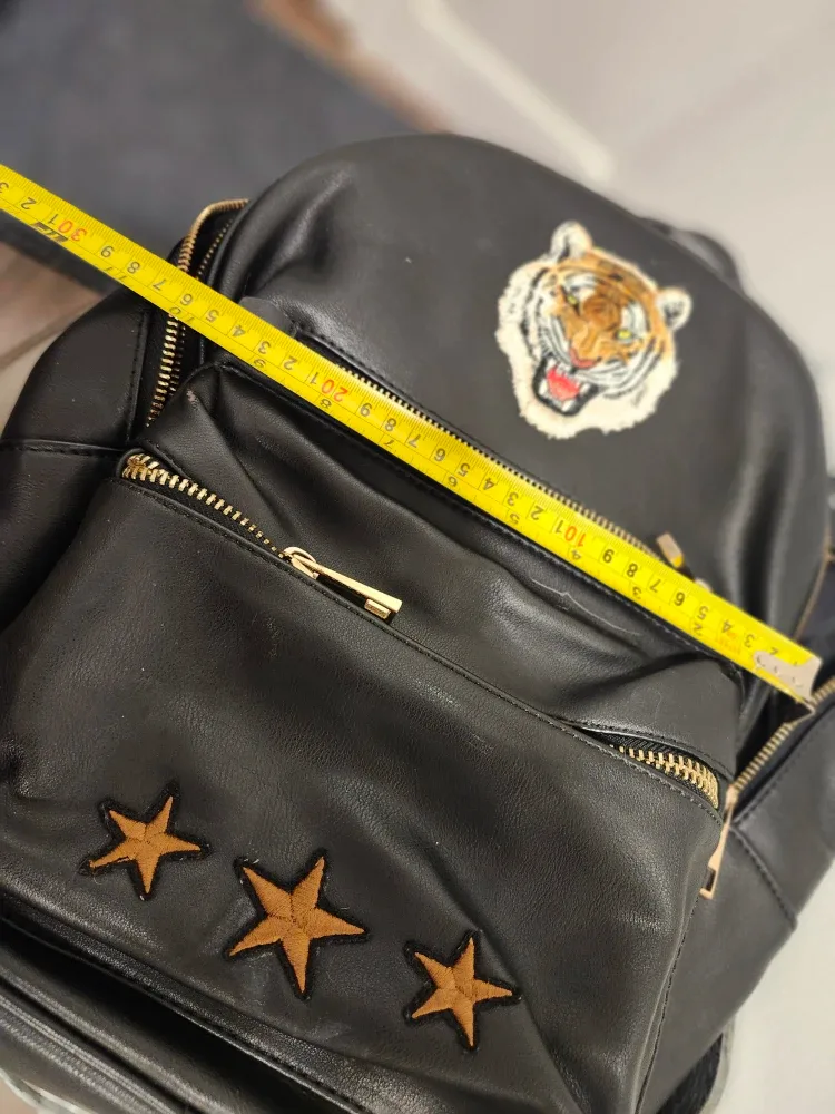 Aldo Black Backpack with Tiger and Star Design image indicator(4)