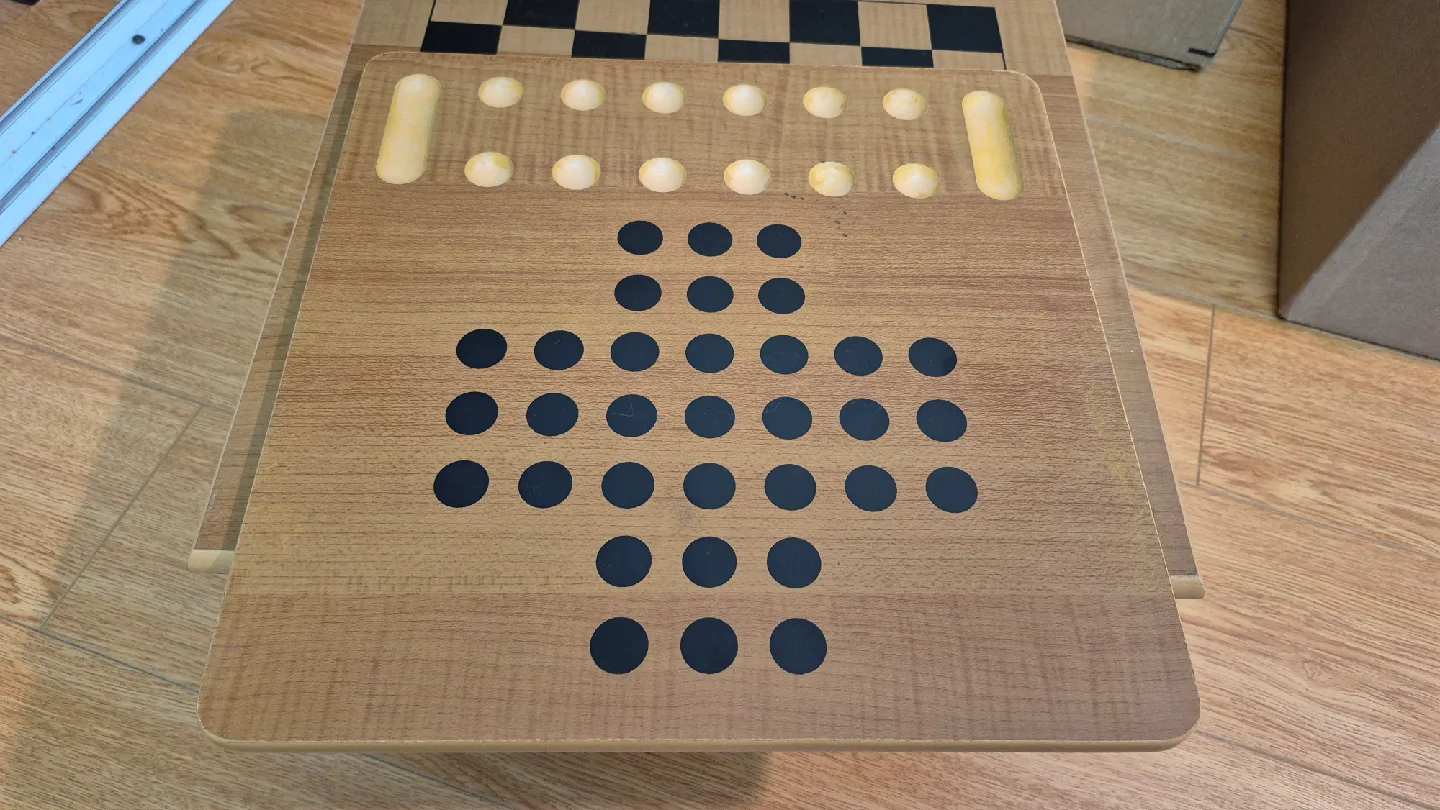 Vintage Wooden 5-in-1 Board Game Set image indicator(3)