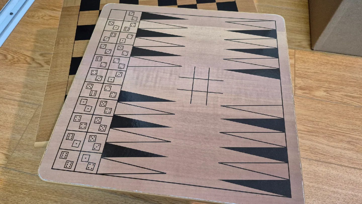 Vintage Wooden 5-in-1 Board Game Set image indicator(4)