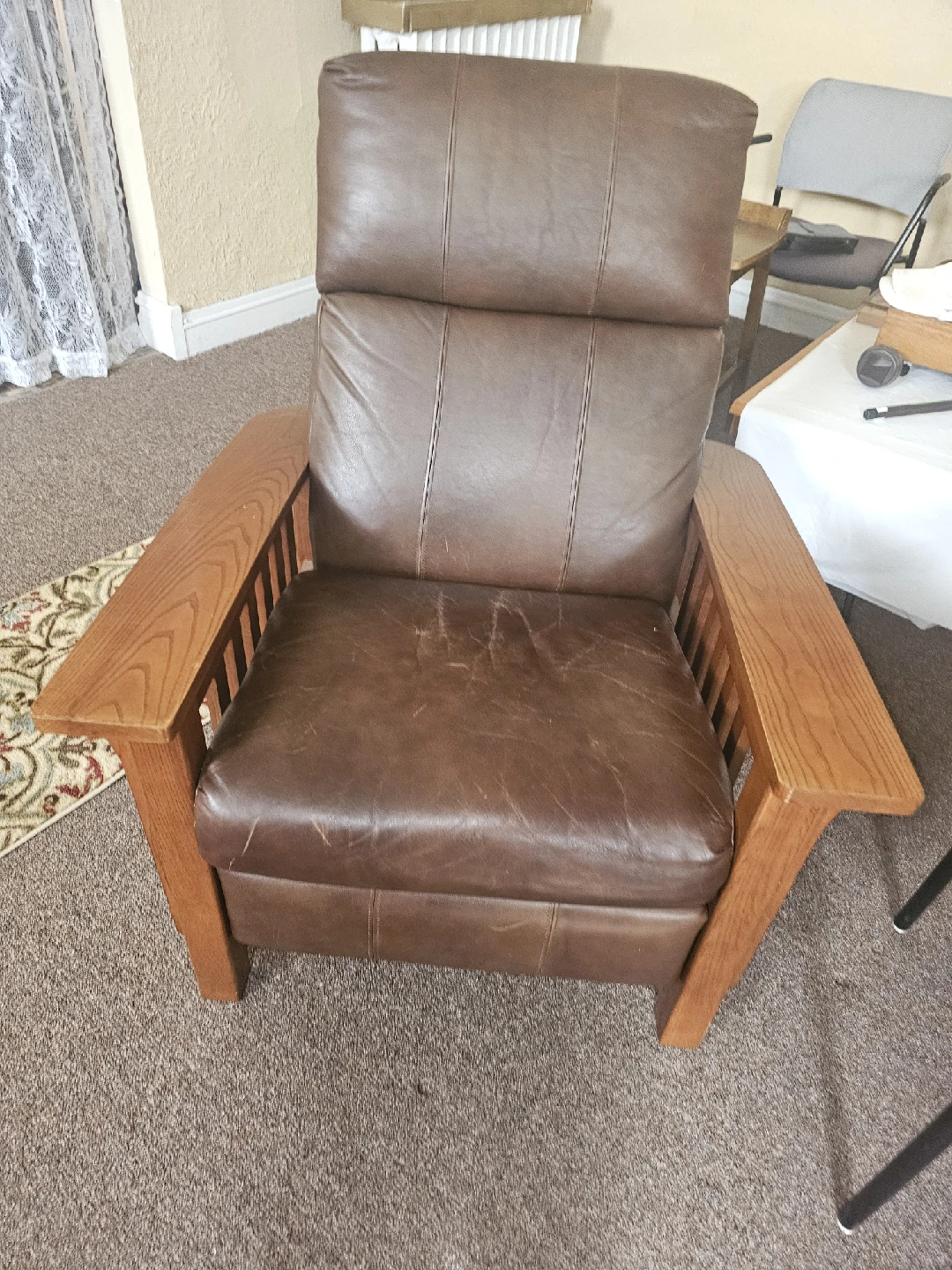 Brown Leather Recliner Chair