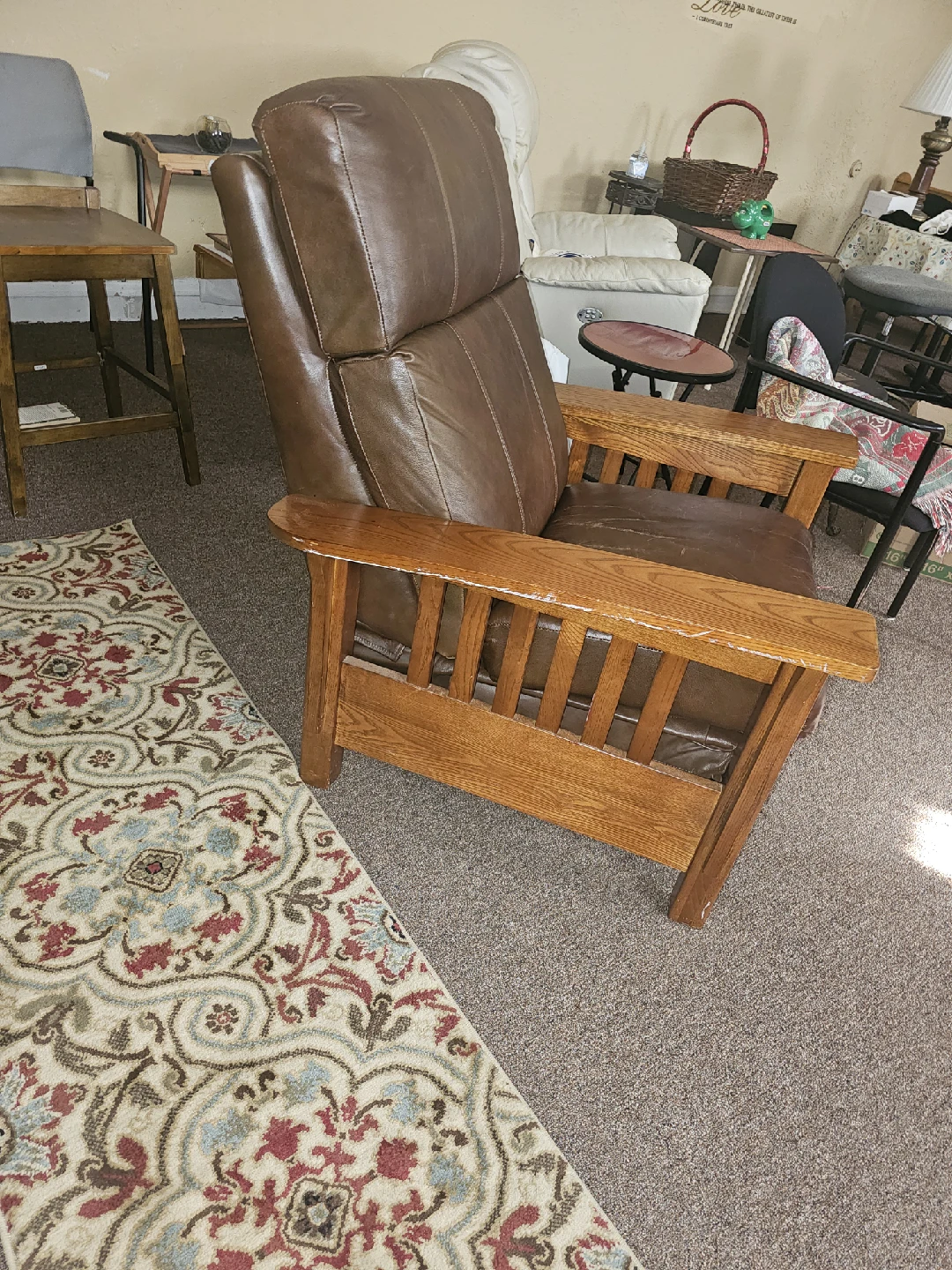 Brown Leather Recliner Chair - photo 2