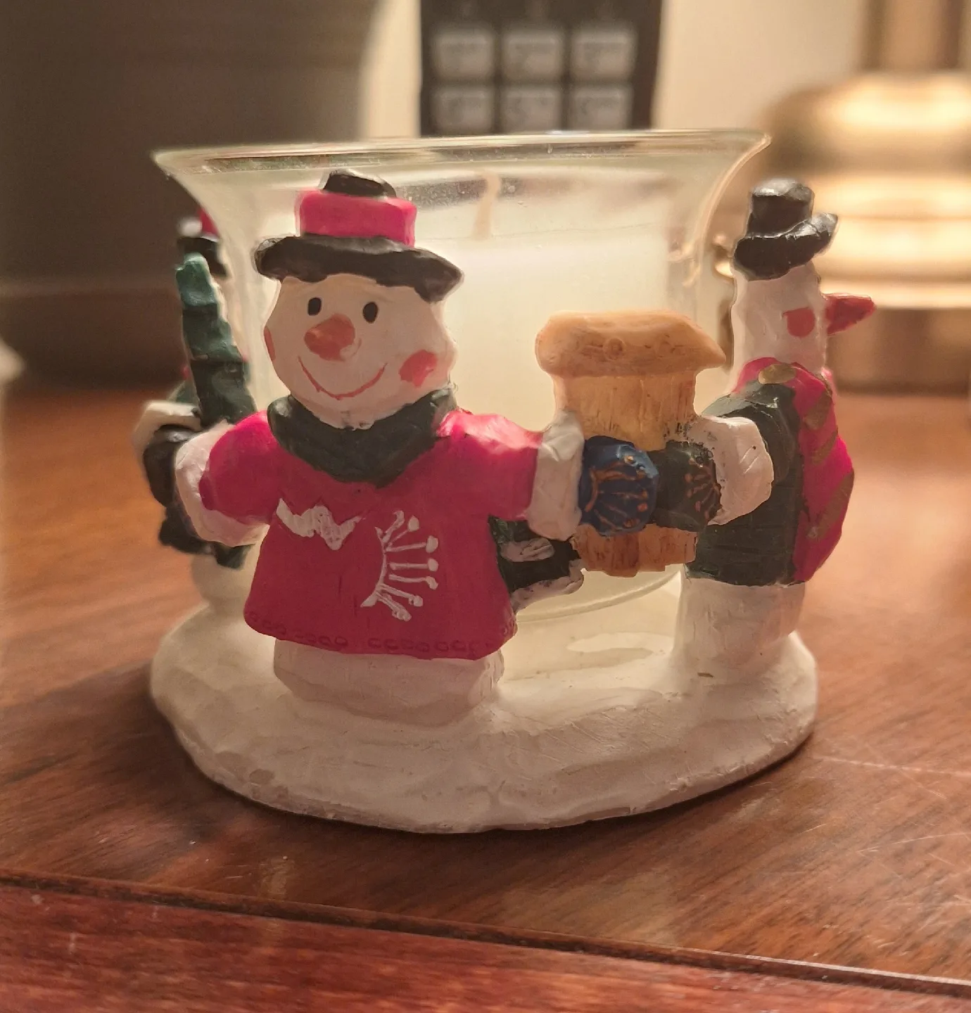 New Snowman Tea Light Candle Holder image indicator(3)
