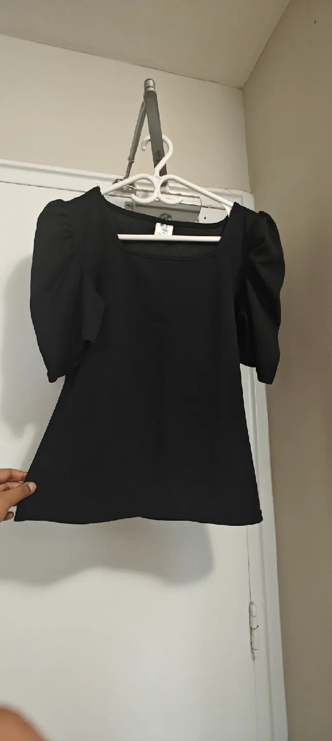 Black Puff Sleeve Blouse thumbnail