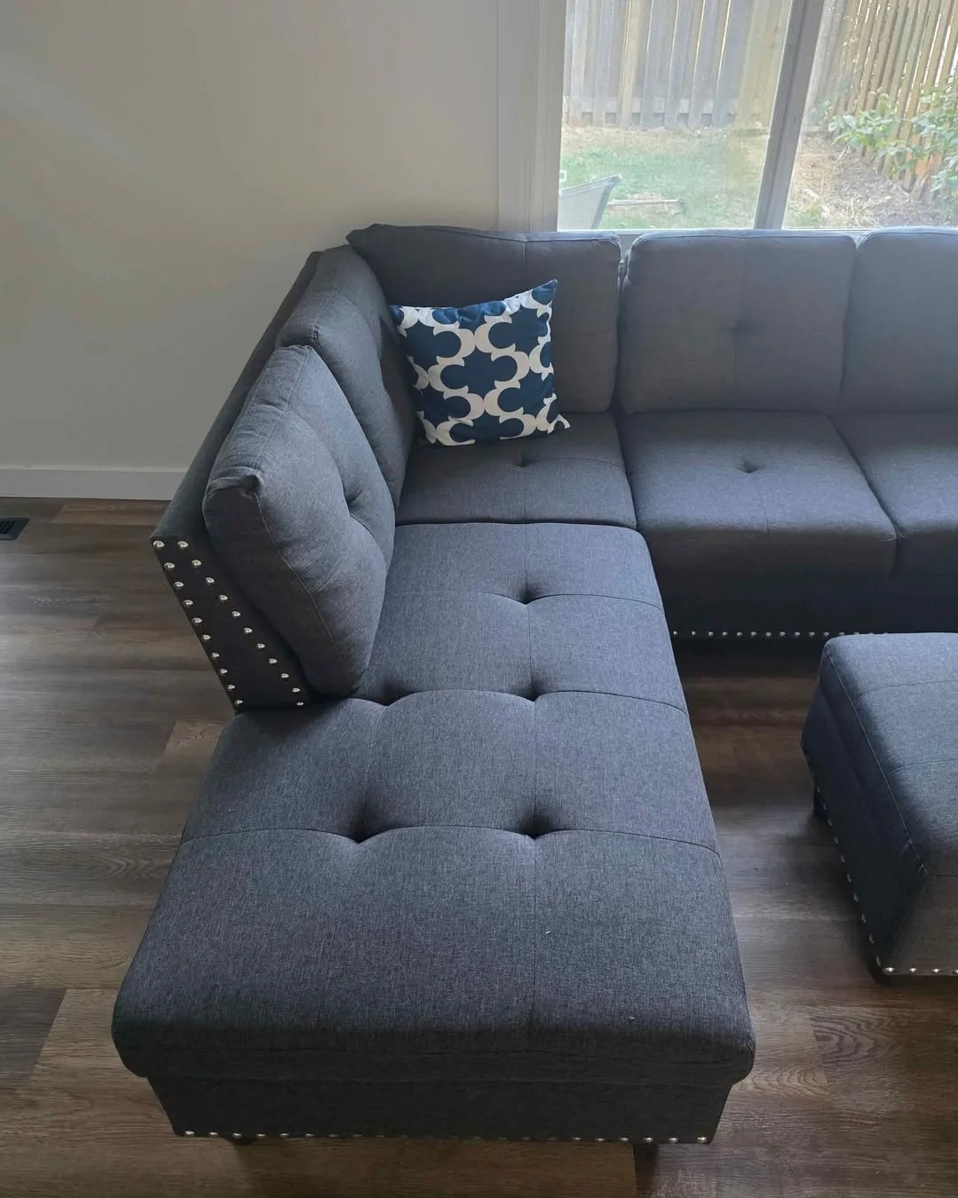 Grey Sectional Sofa with Ottoman image indicator(3)