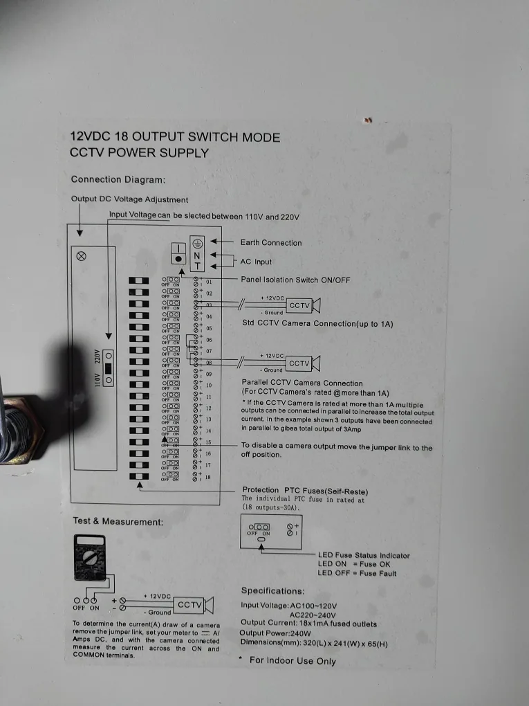 12VDC 18 Output CCTV Power Supply image indicator(2)