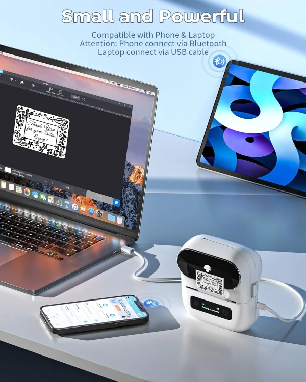 Phomemo M220 Label Maker, Upgrade 3 Inch Barcode Label Printer image indicator(4)