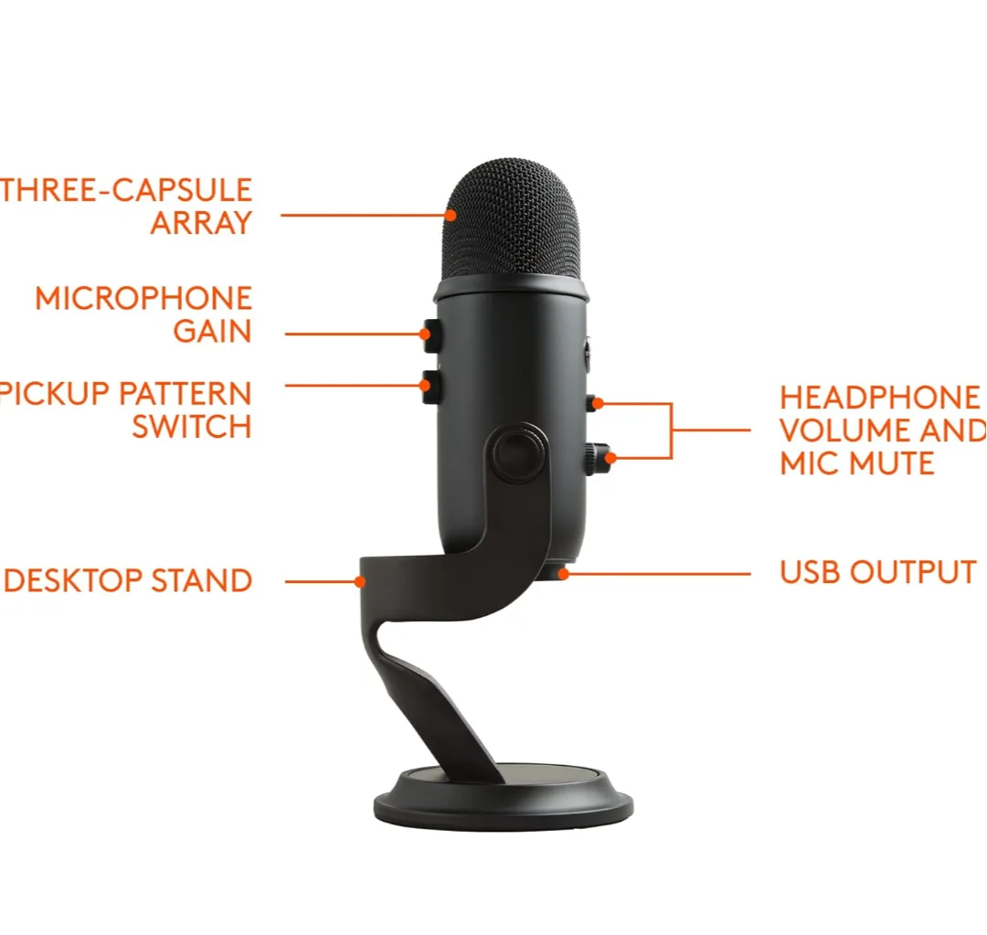 Blue Yeti USB Microphone - Blackout Edition image indicator(3)
