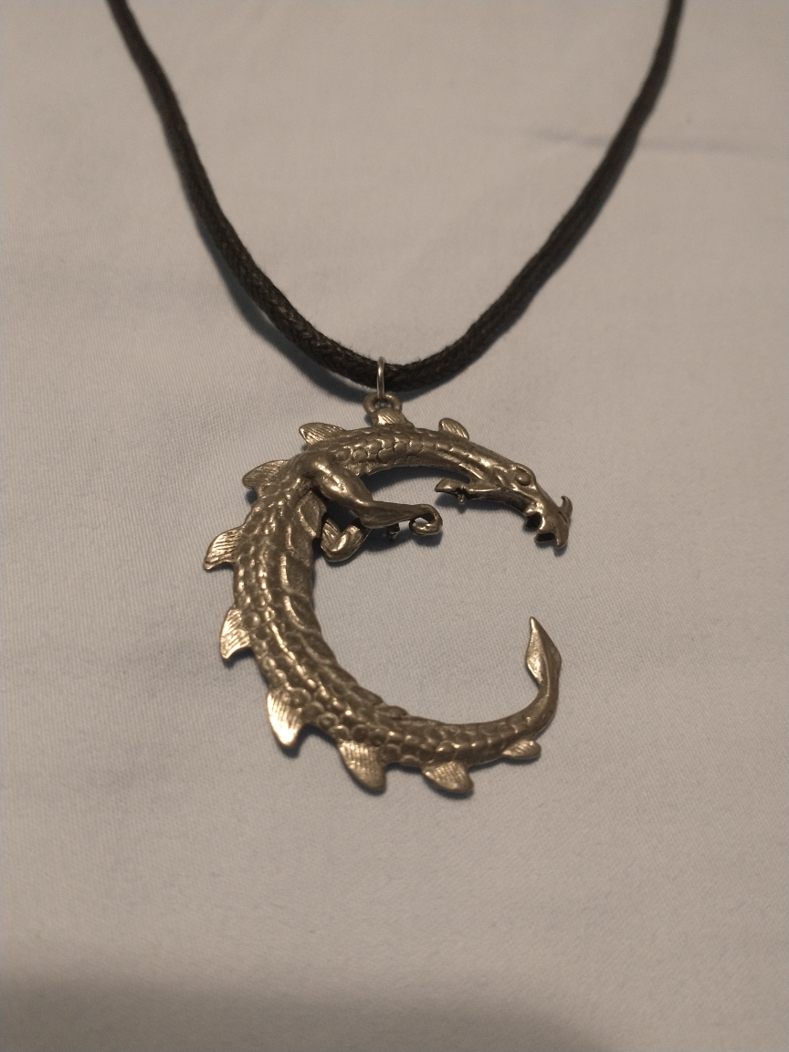 Dragon necklace on cord