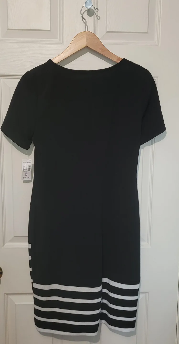 New with Tag Dressbarn Black & White Striped Dress - Size M image indicator(2)
