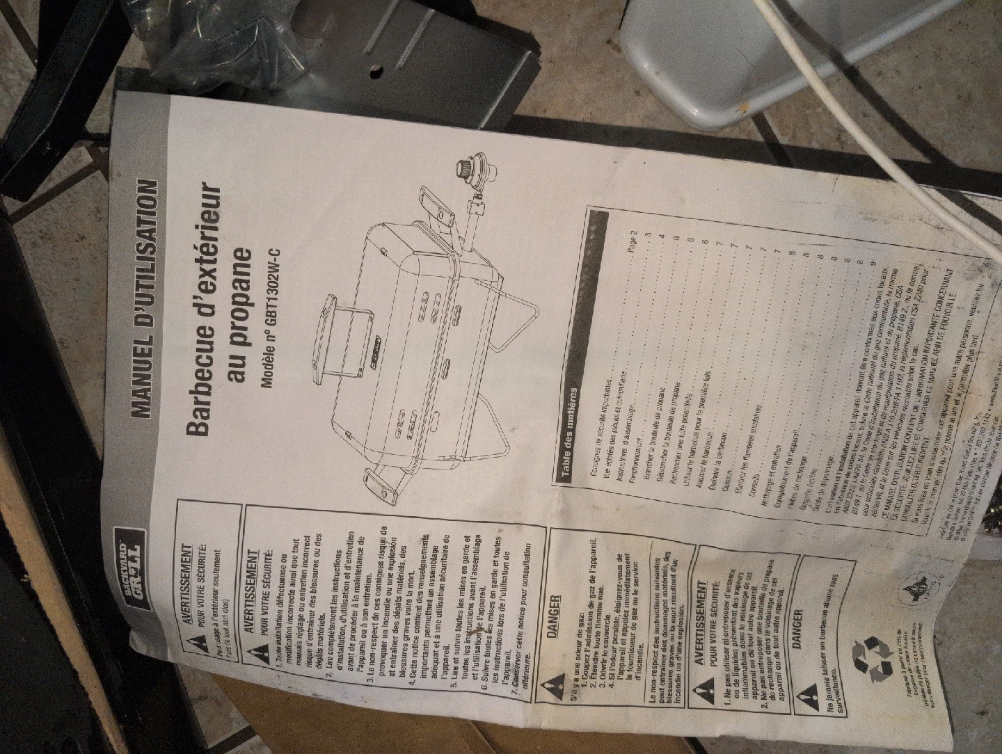 Backyard Grill GBT1302W-C Propane BBQ