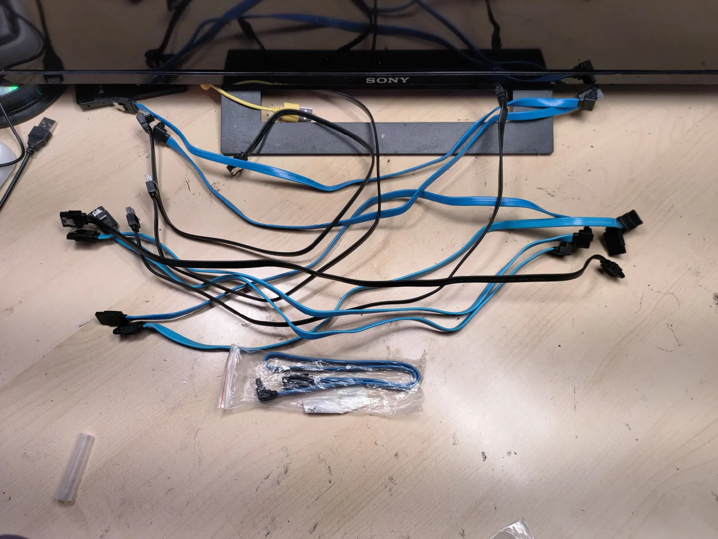 SATA Cables - Blue and Black