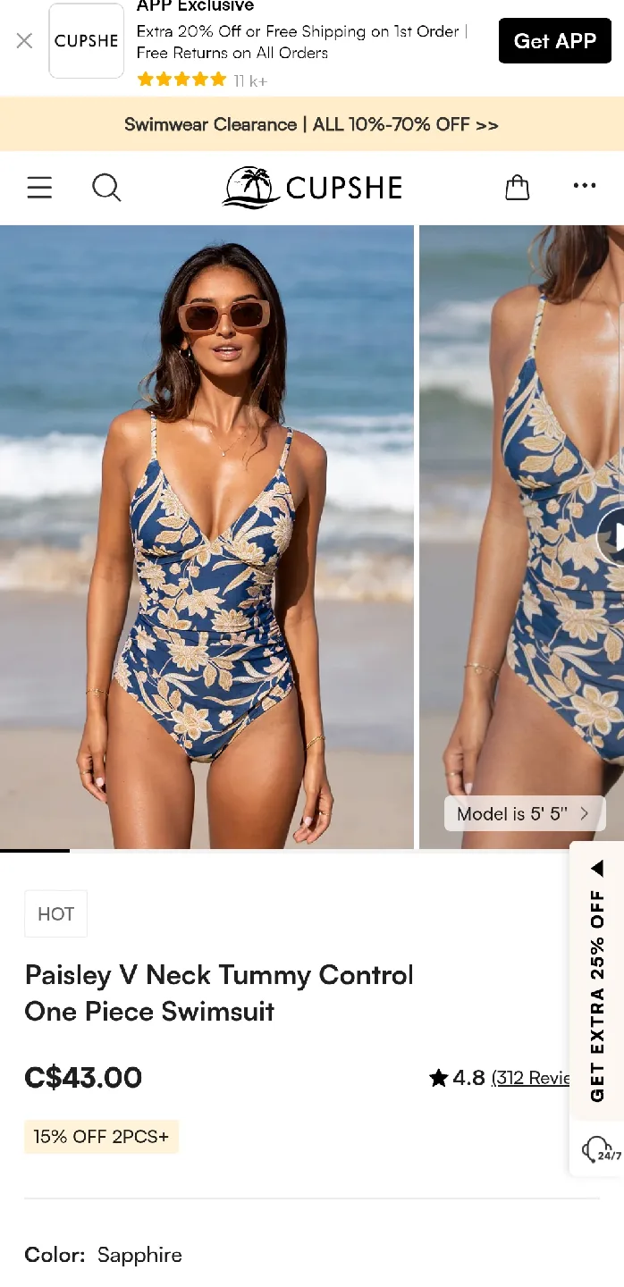 Cupshe printed one-piece bikini image indicator(3)