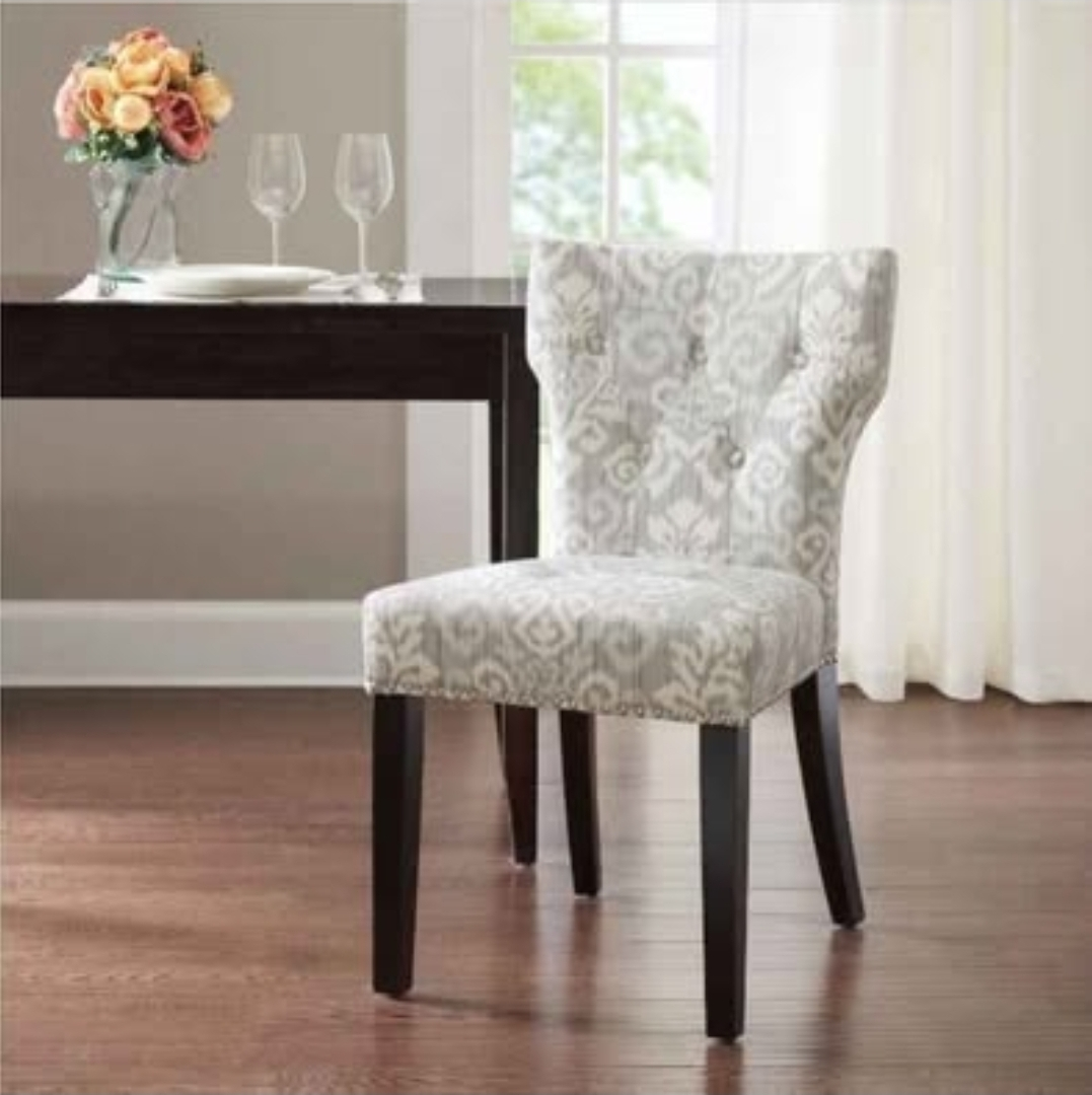 Pair (2)Upholstered Dining Chair - Gray and Light Green
