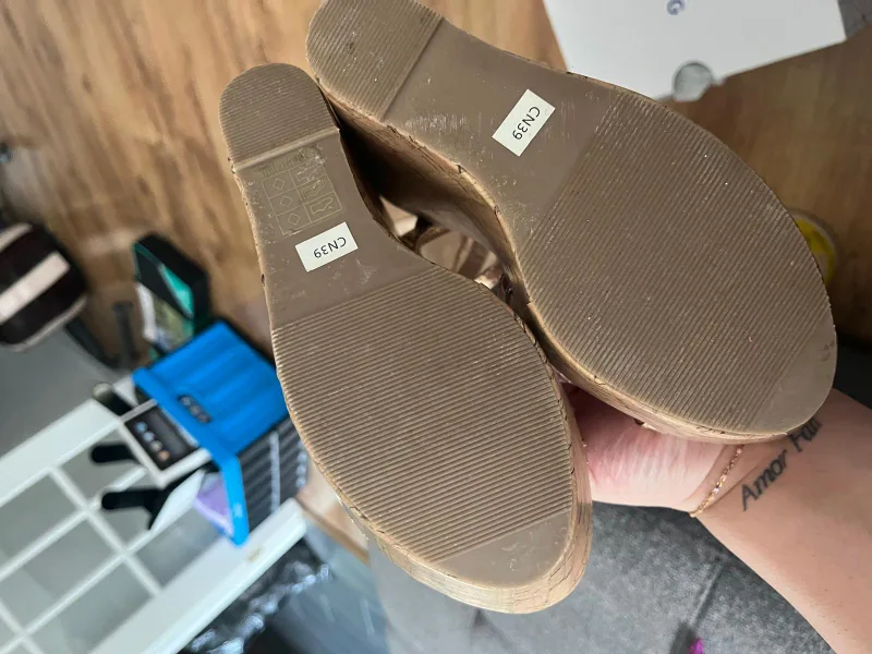 Gold Wedge Sandals - Size 7.5 image indicator(4)