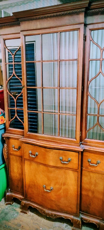 Vintage Wooden China Cabinet