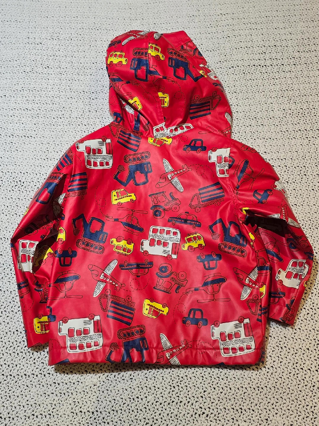 Joe Fresh Kids' Red Vehicle Print Raincoat - Size 4 image indicator(2)