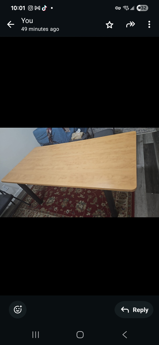 Wooden Table with Black Legs
