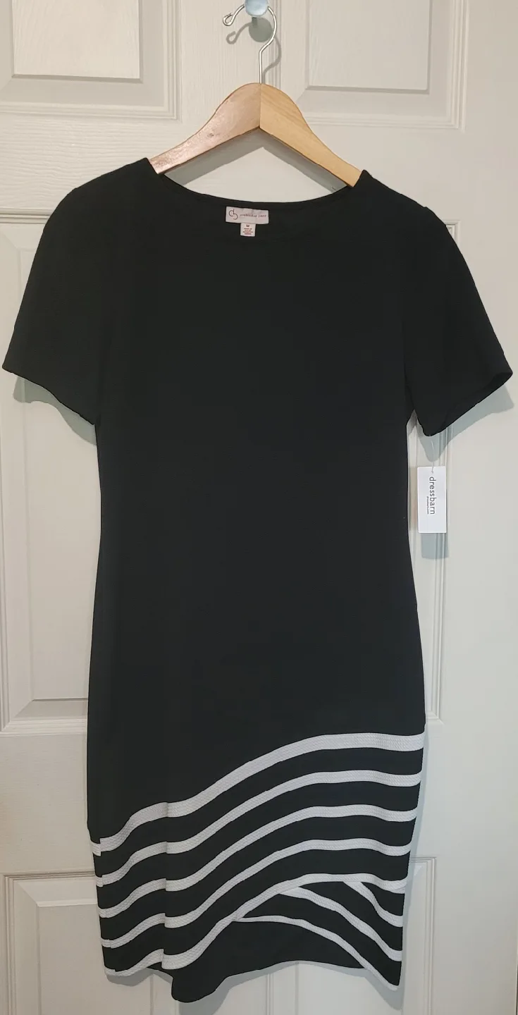 New with Tag Dressbarn Black & White Striped Dress - Size M