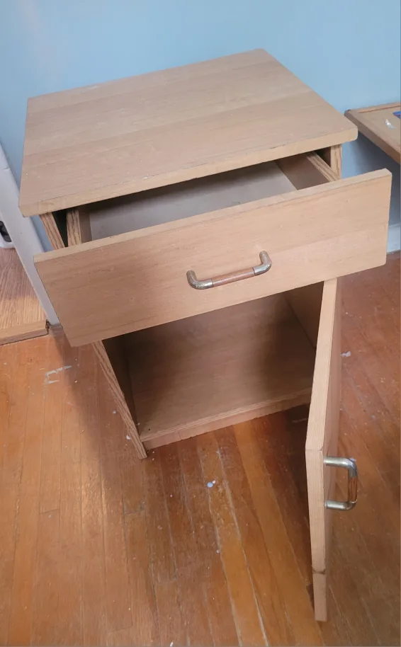 Wooden Nightstand with Drawer image indicator(2)