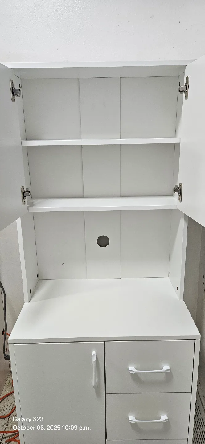 HOMCOM Modern Kitchen Cupboard - White image indicator(6)