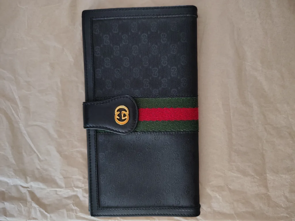 Gucci Vintage Sherry Line Black Wallet image indicator(2)