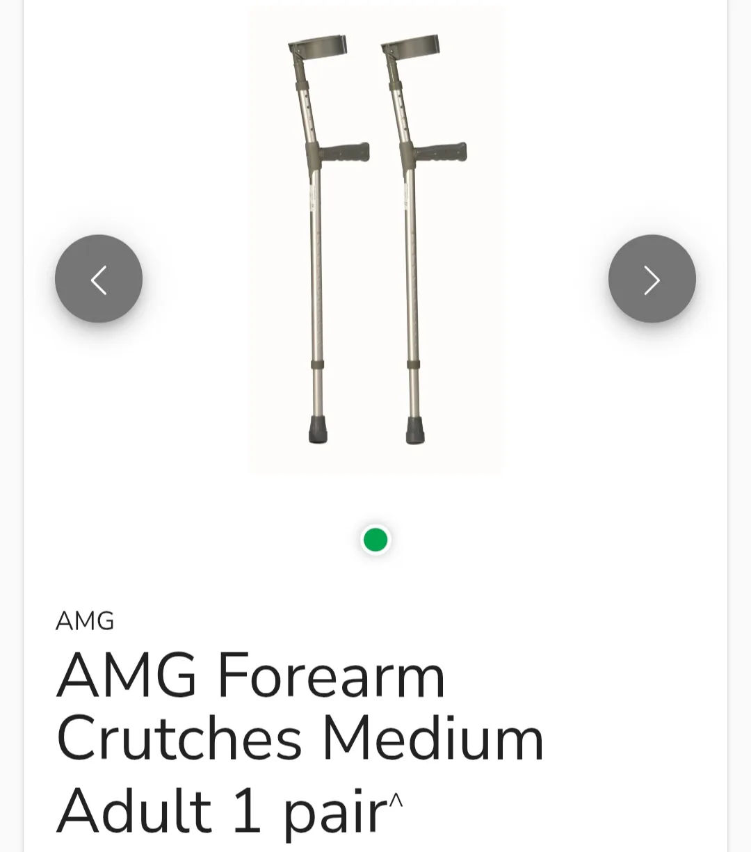 AMG Forearm Crutches - Medium Adult Size thumbnail