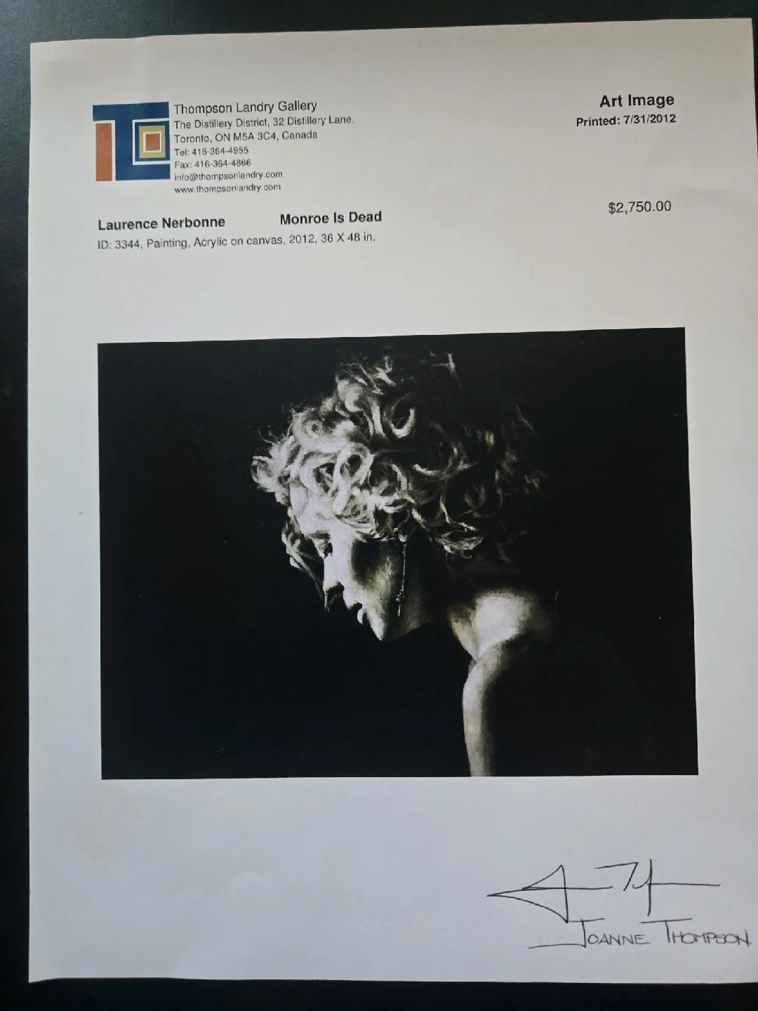 Laurence Nerbonne 'Monroe is Dead' Acrylic Painting image indicator(2)