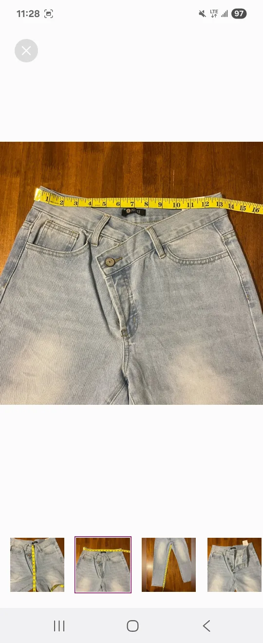 Potili Asymmetrical Straight Leg Jeans NEW size 4 image indicator(7)