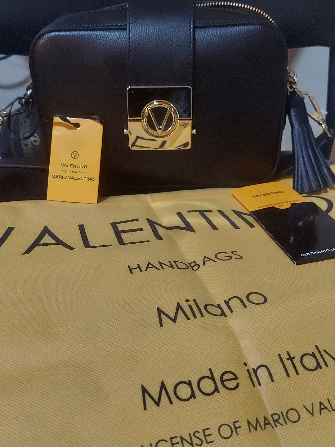 Mario Valentino Barette Bonbon Black Leather Bag
