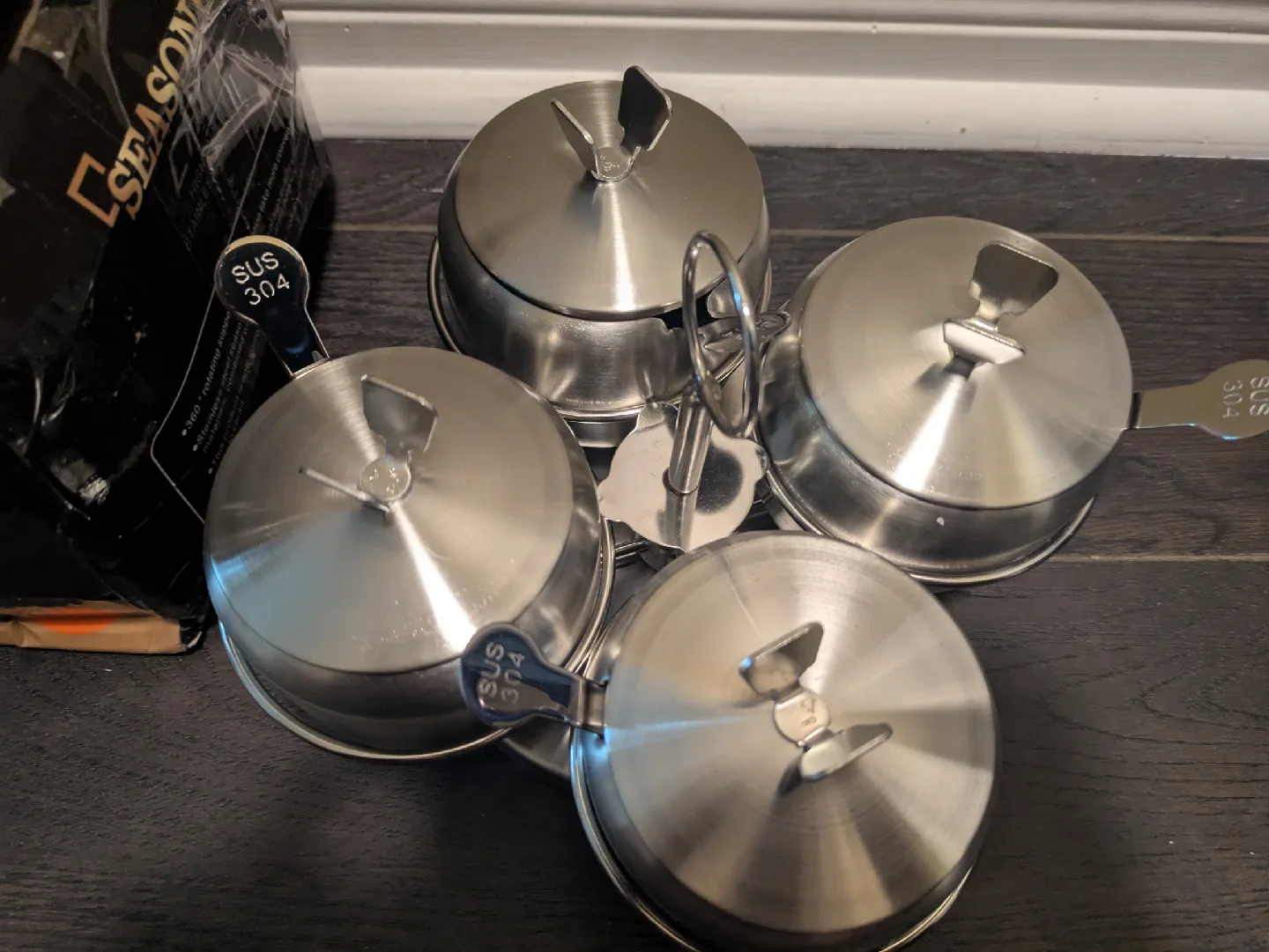 brand new high quality Stainless Steel Spice Jar Set with Spoons image indicator(10)