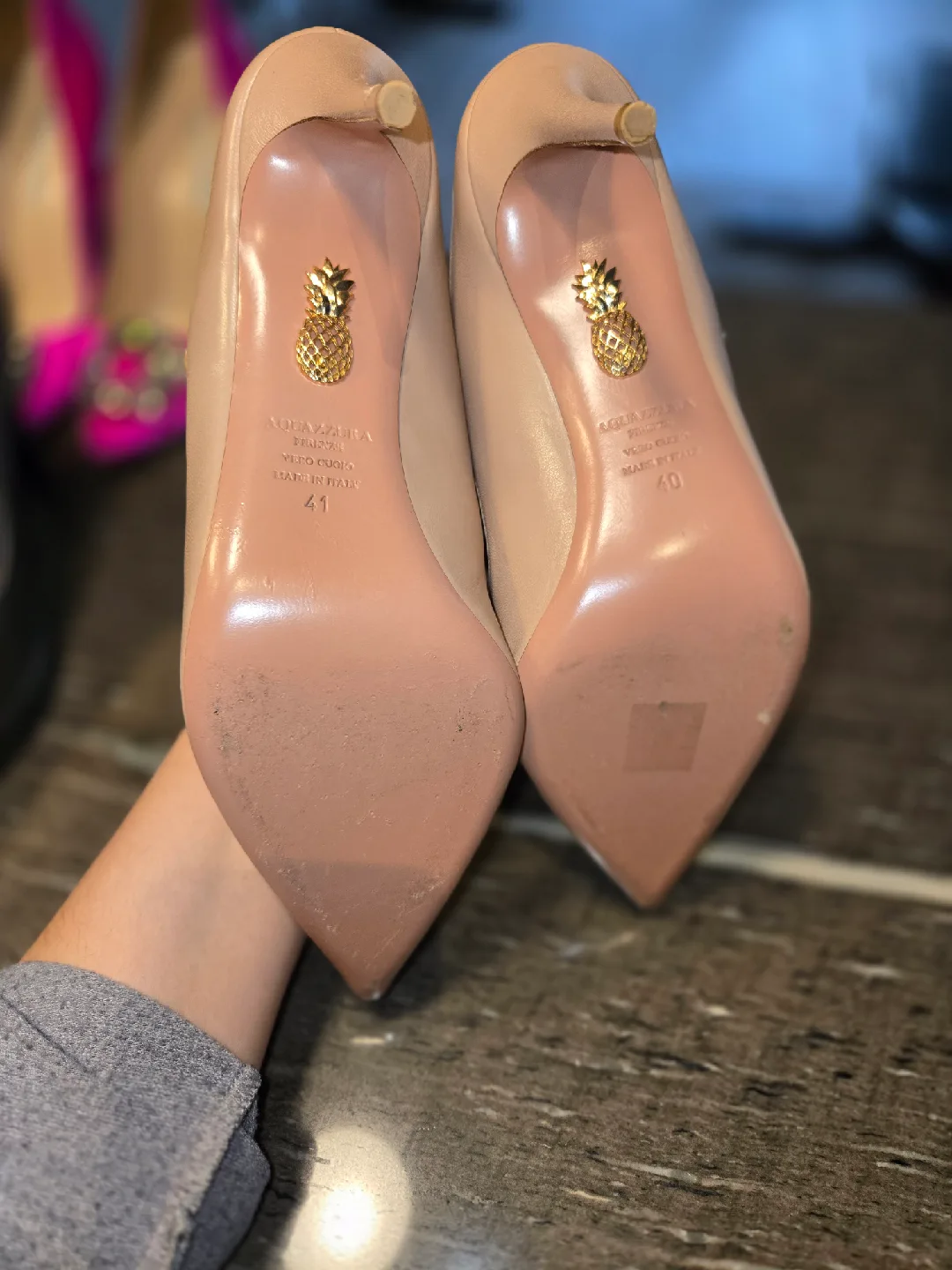 Aquazzura Pearl Embellished Leather Mules Size 41 image indicator(6)