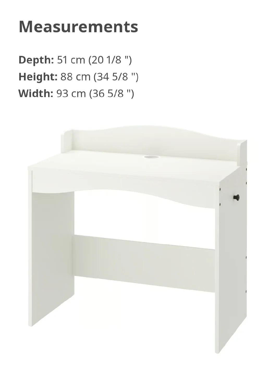 Ikea White Desk / Bureau blanc  (93x51x88cm) image indicator(5)