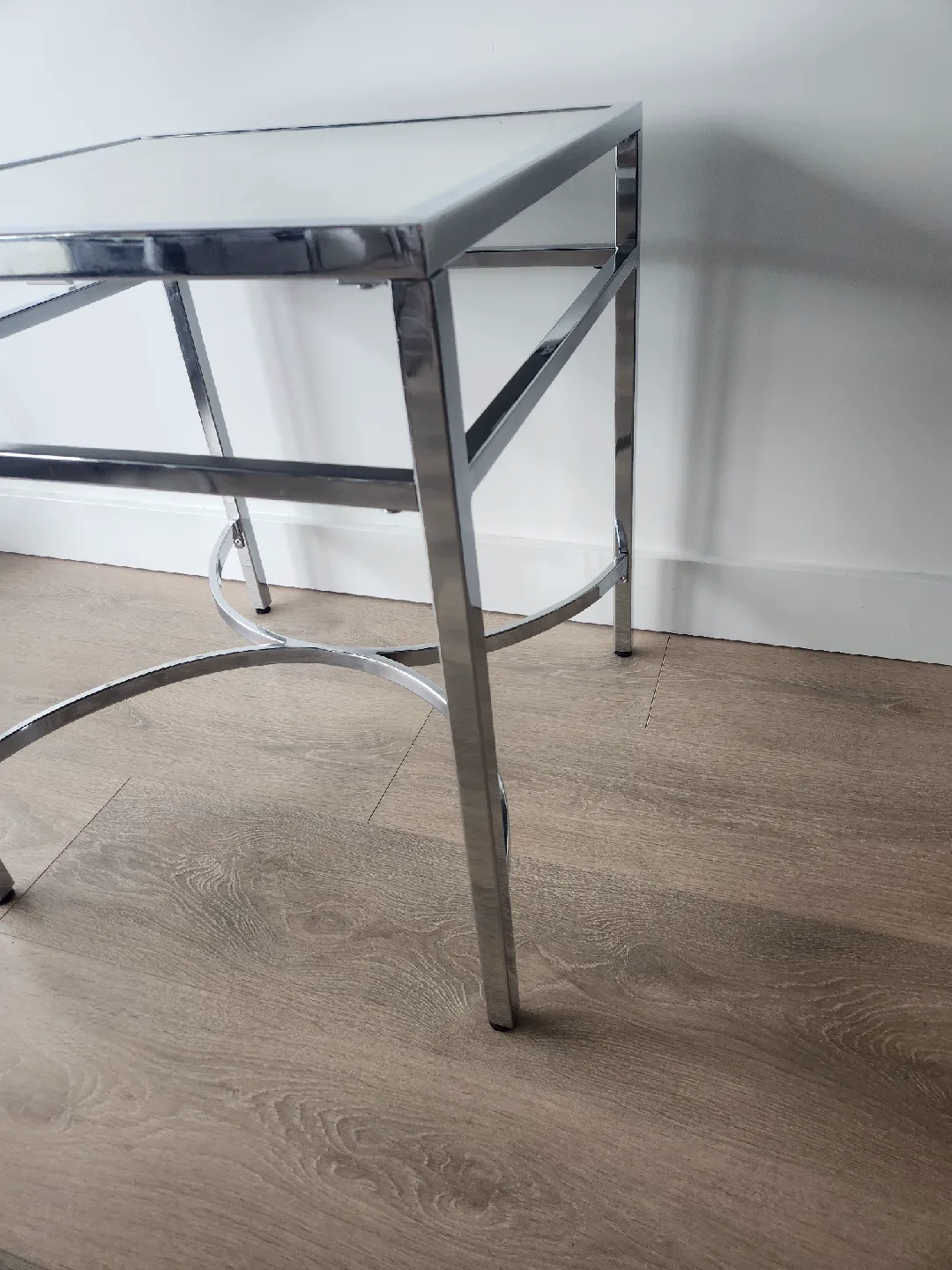 Bouclair Chrome Mirrored Side, End or Accent Table X 2 image indicator(4)