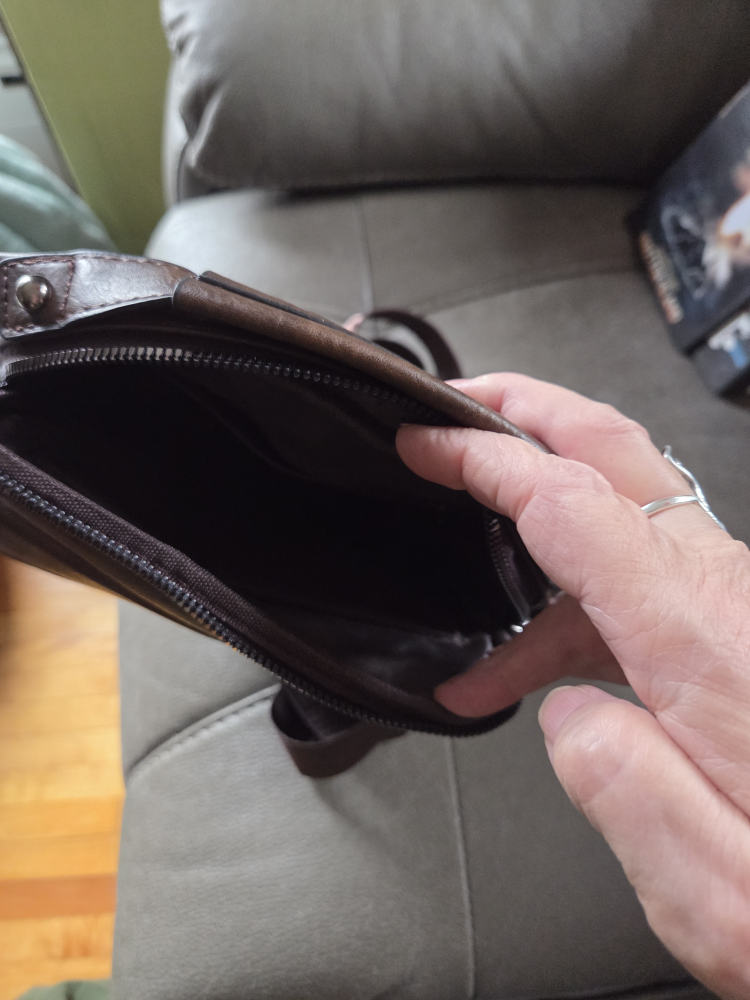 Weixier Brown Leather Messenger Bag - photo 3
