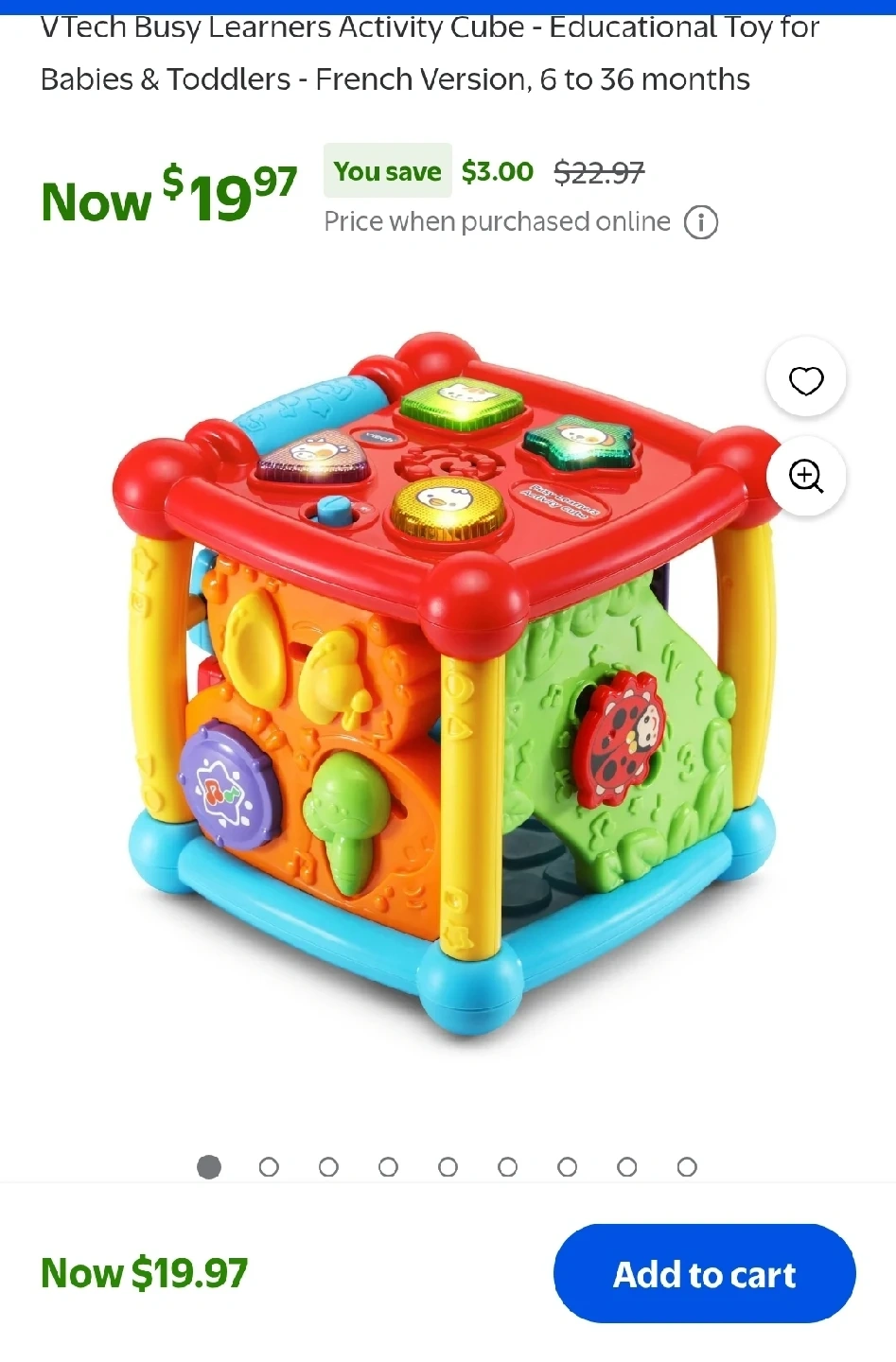 VTech Busy Learners Activity Cube French Version Karrot