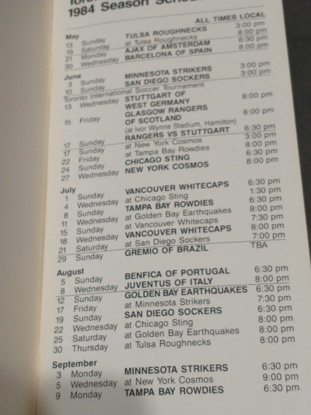 Rare NASL Toronto Blizzard '84 World Class Soccer Media Guide image indicator(3)