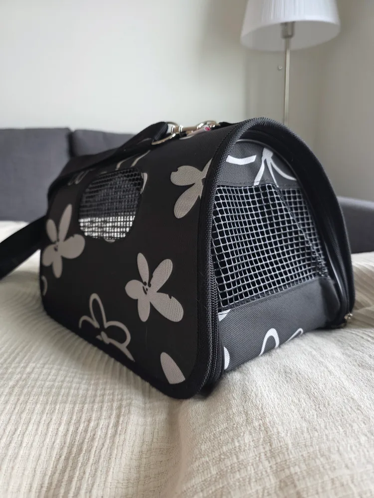 Zolux Pet Carrier - Black with Floral Design (15x9x9 in) image indicator(2)
