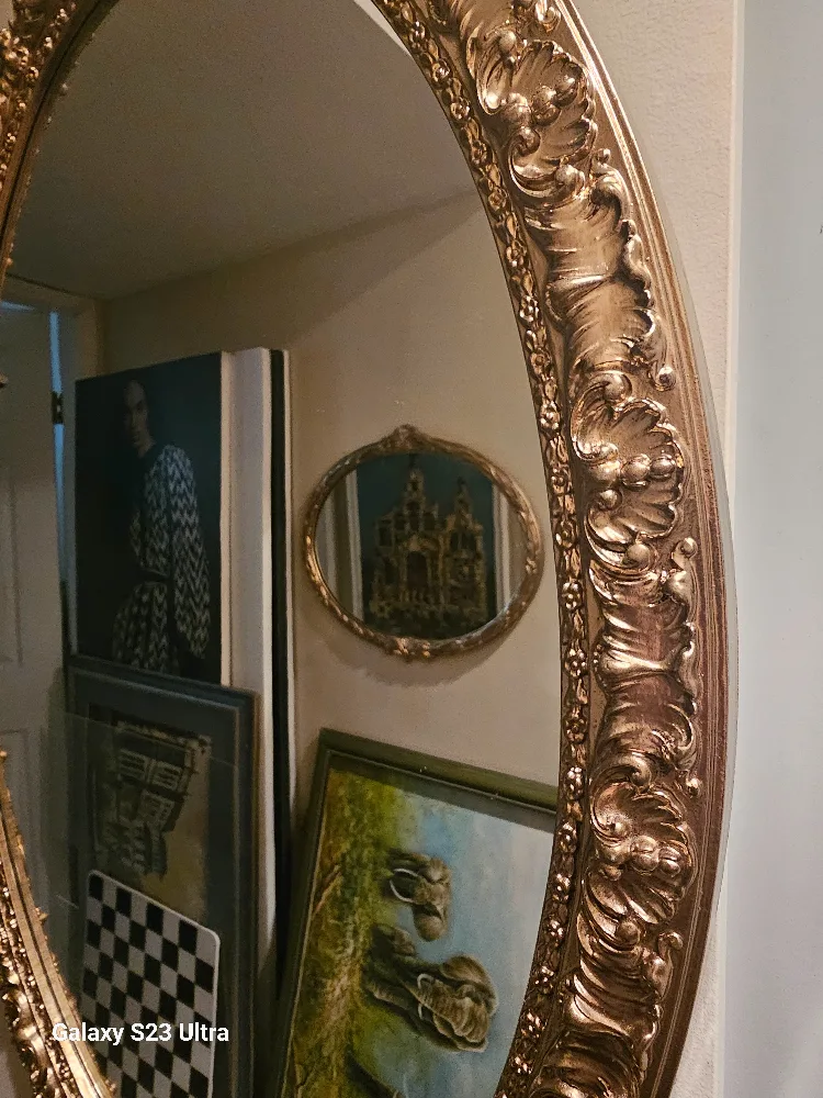Ornate Gold Oval Mirror image indicator(2)
