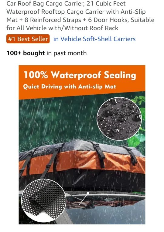 Fivklemnz Rooftop Cargo Carrier - Anti-theft Design image indicator(4)