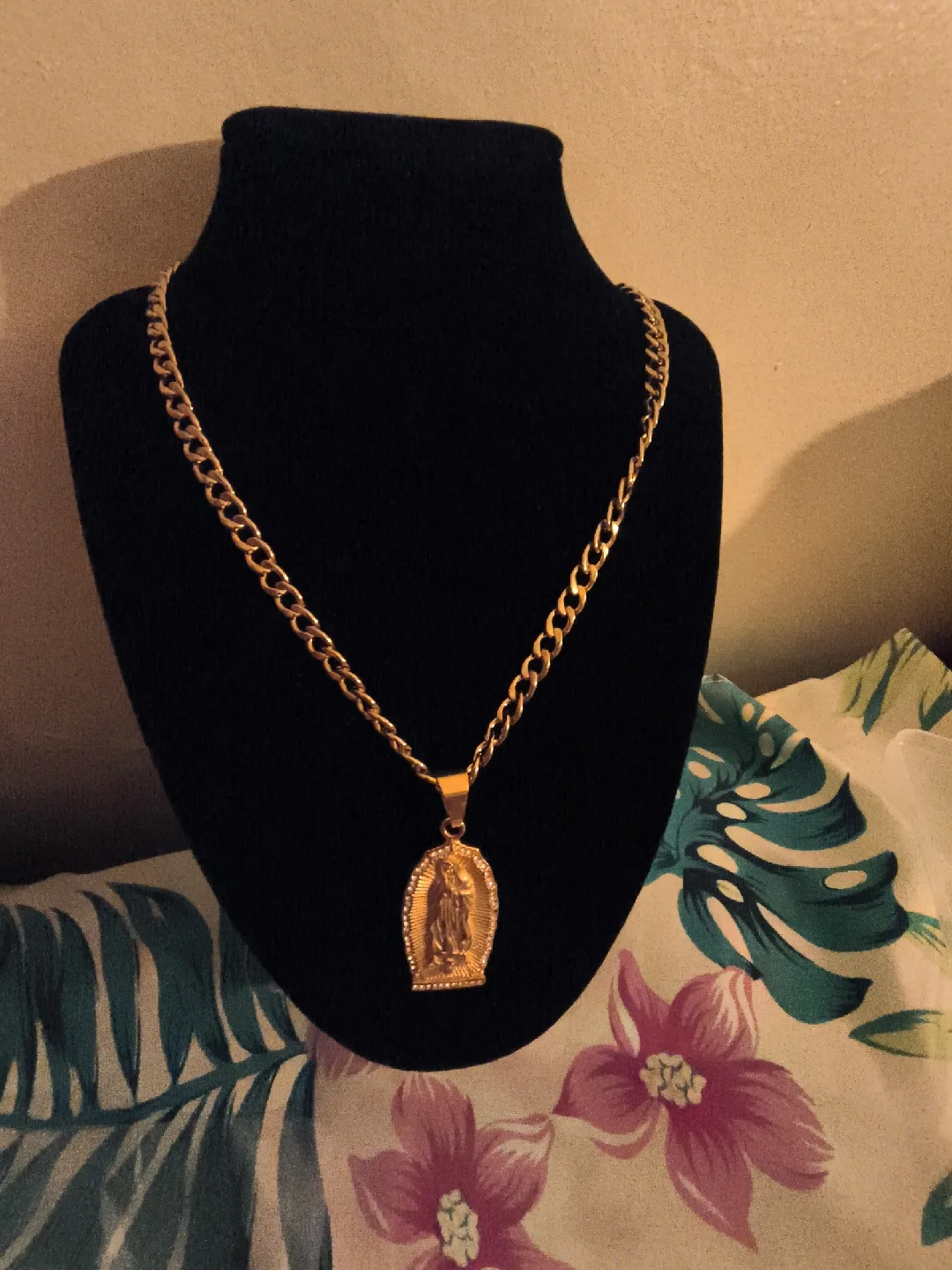 Gold Virgin Mary Necklace thumbnail