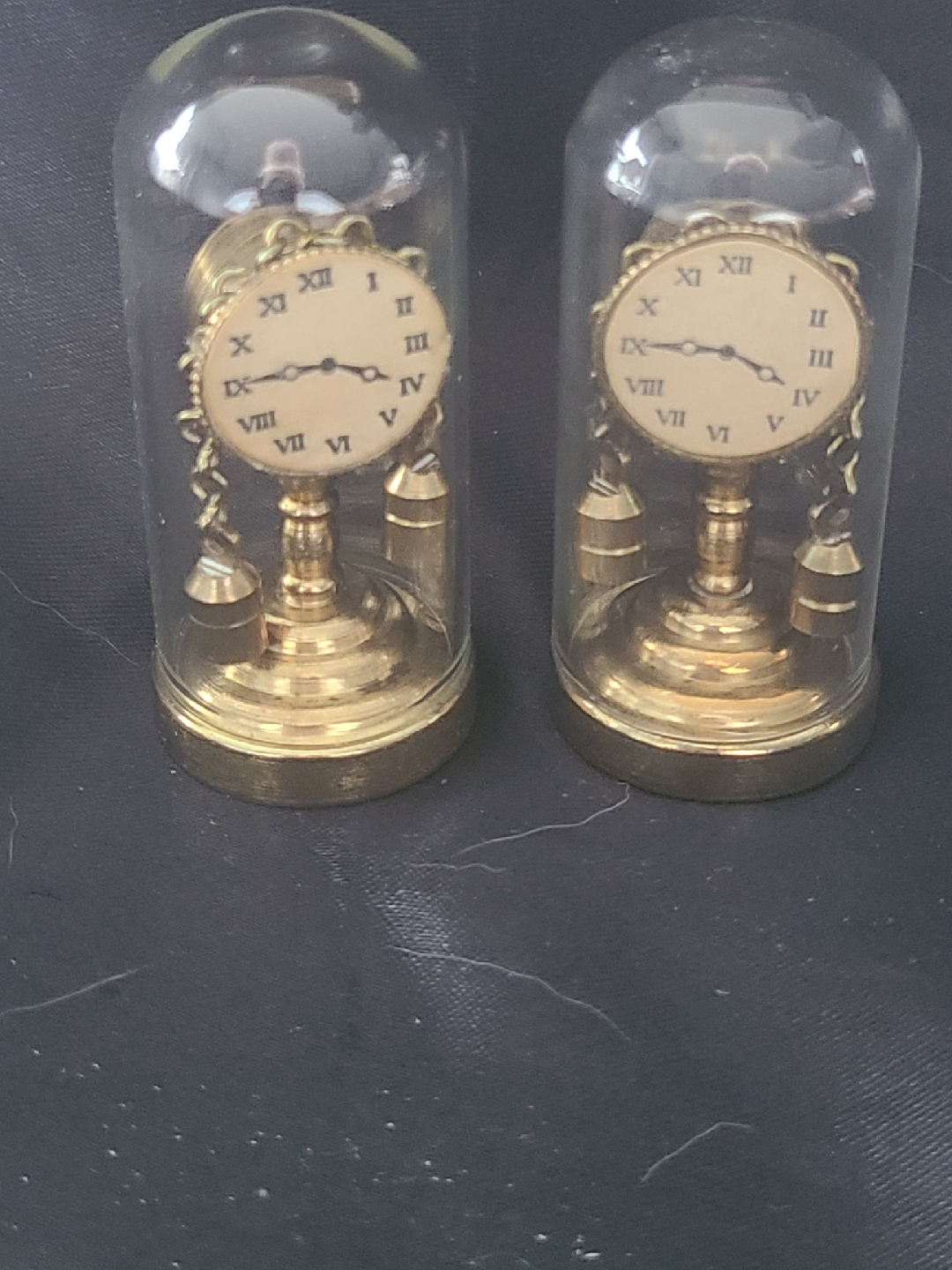 Miniature Brass Clocks with Glass Top