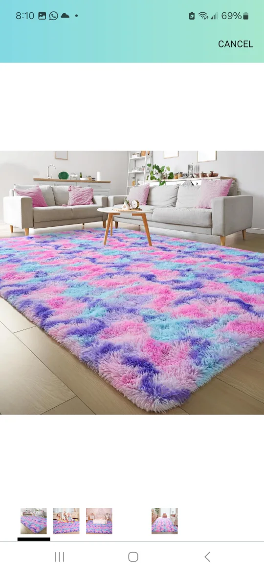 Rainbow Shaggy Rug - Kids Play rug image indicator(5)
