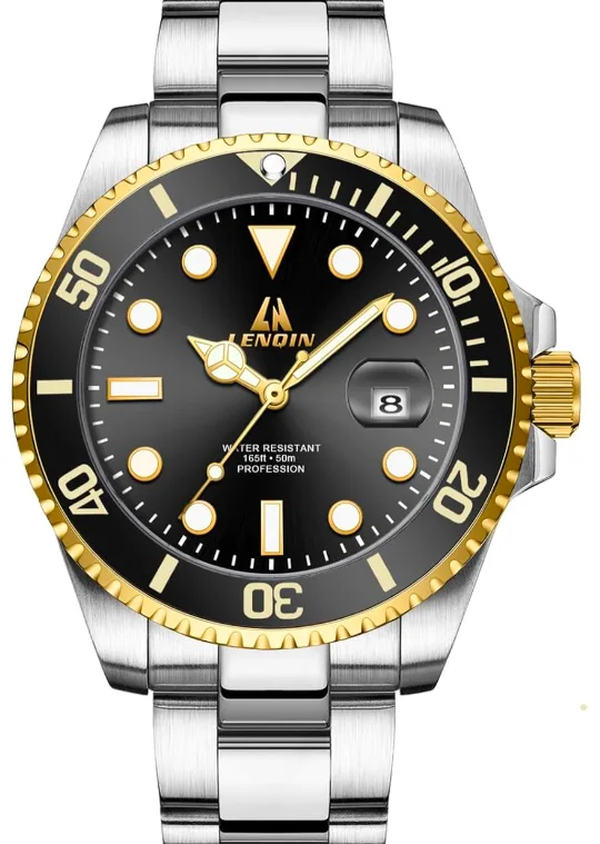 LENOIN Men's Stainless Steel Watch image indicator(2)