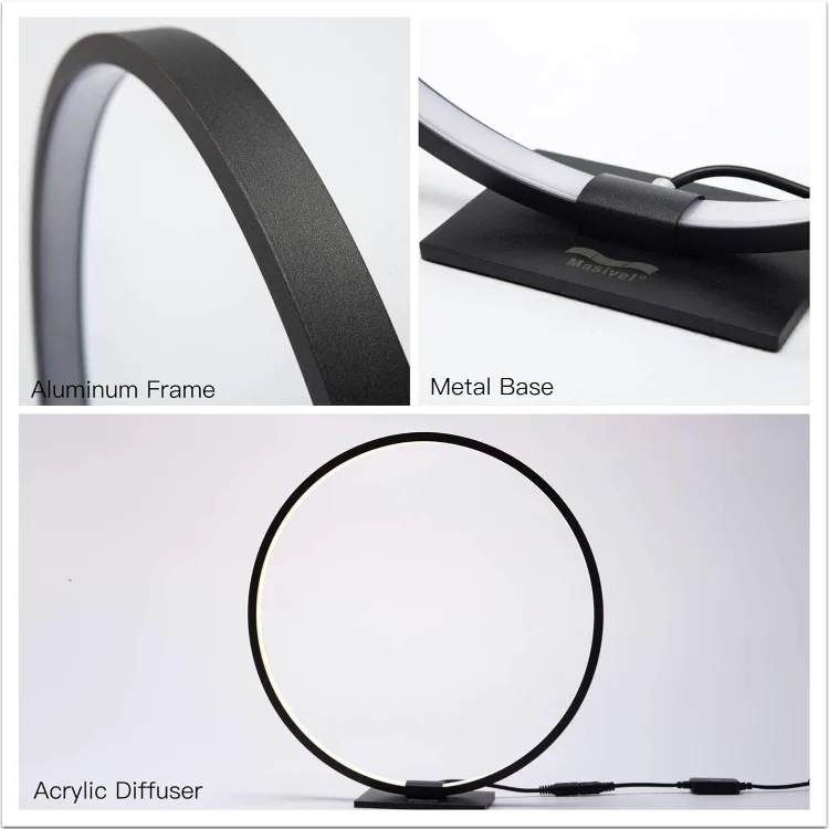 Modern Circle Table Lamp LED Warm Light Nightstand image indicator(5)