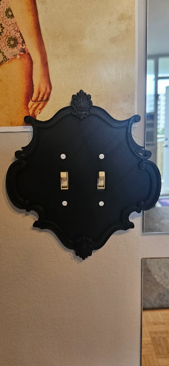 Decorative Black Double Light Switch Plate Cover thumbnail