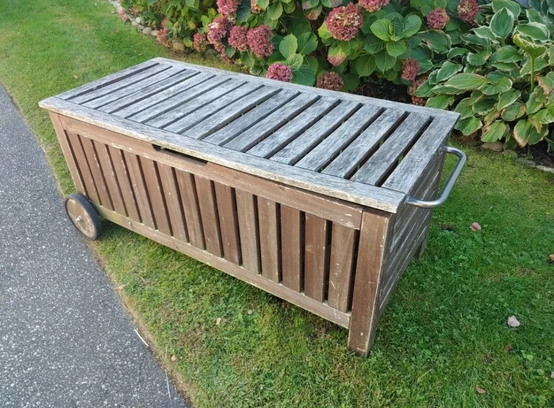 Wooden Outdoor Storage Box with Wheels image indicator(3)