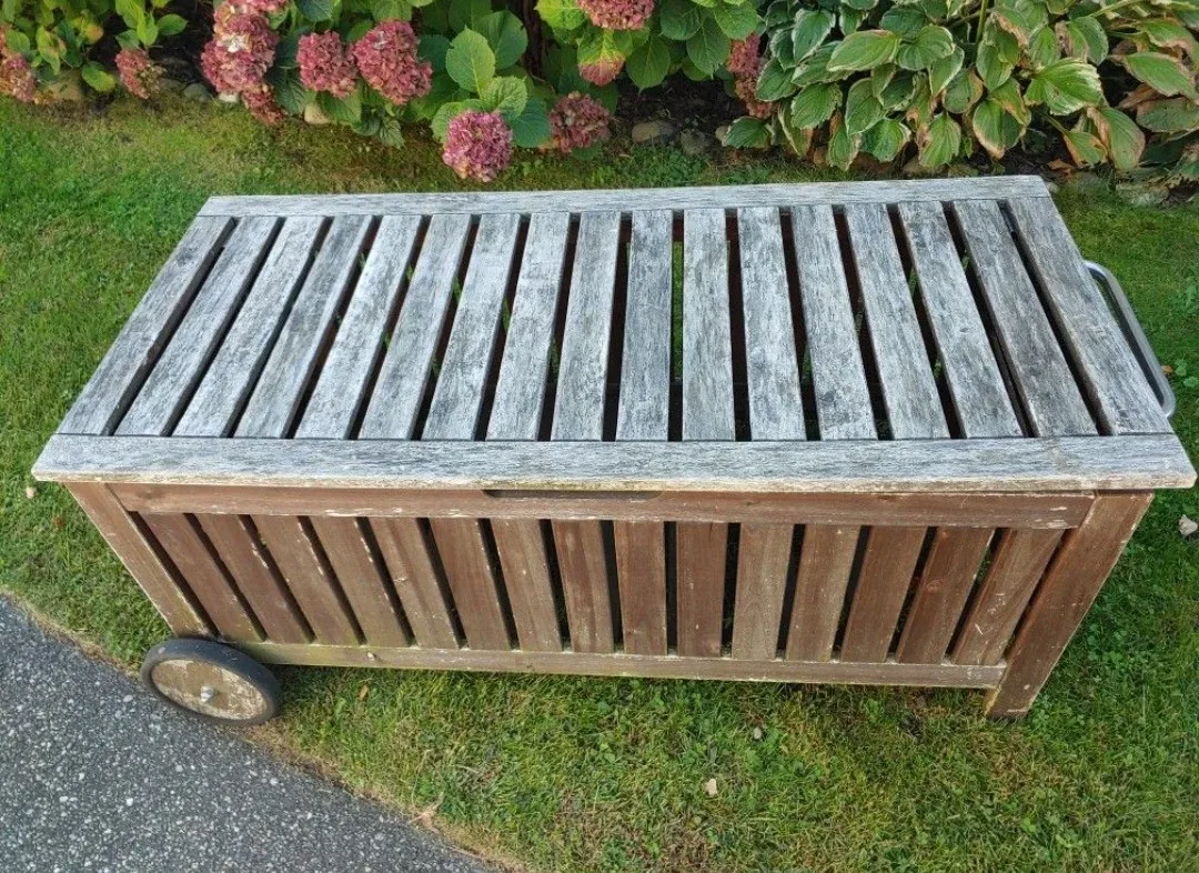 Wooden Outdoor Storage Box with Wheels image indicator(4)
