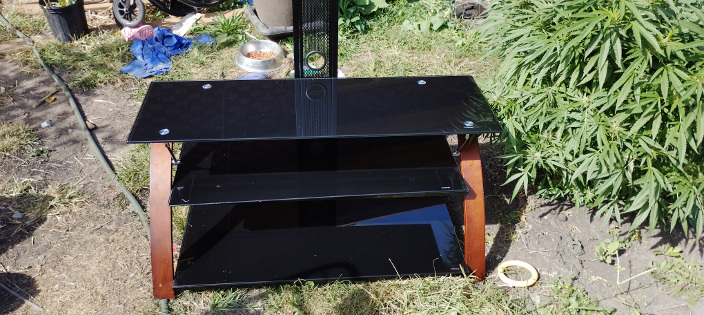 Black Glass TV Stand - photo 4