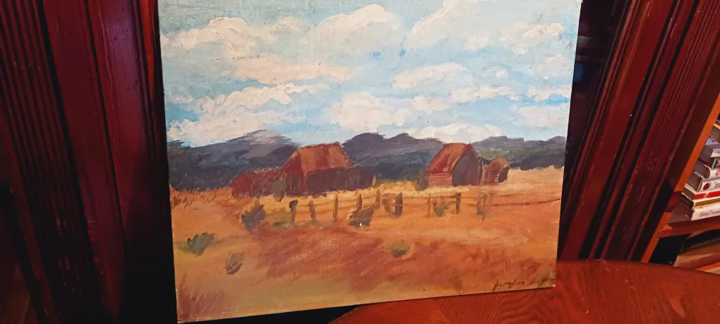 Authentic Signed Original Landscape Painting.  not framed. thumbnail