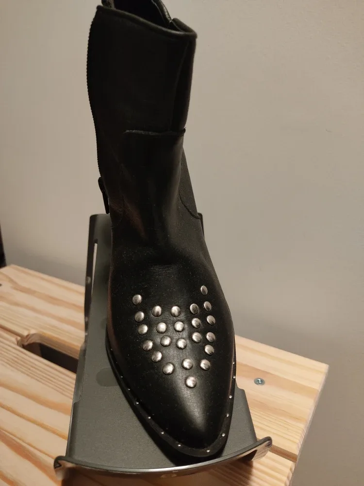 Black real Leather Boots, Size 6 - NafNaf Paris image indicator(3)